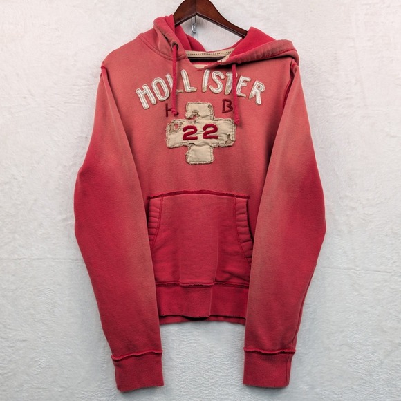 Hollister Other - VTG Hollister Hoodie Men's L Red Faded Distressed Surf Skater Streetwear Y2K